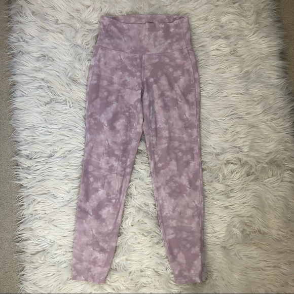 Old Navy Pants - ☁️ Old Nay Active Pink Tie Dye Workout Leggings with Lattice Ankle Detail